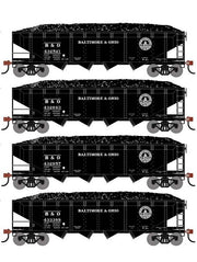 Athearn RTR 1573 HO Scale 40' 4-Bay Offset Hopper W/Load Baltimore & Ohio B&O 4-Pack #1