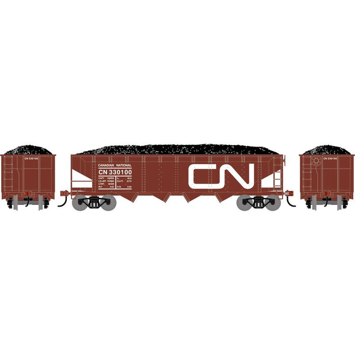 Athearn RTR 1575 HO Scale 40' 4-Bay Offset Hopper W/Load Canadian National CN 330100