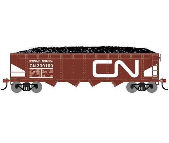 Athearn RTR 1575 HO Scale 40' 4-Bay Offset Hopper W/Load Canadian National CN 330100