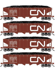 Athearn RTR 1577 HO Scale 40' 4-Bay Offset Hopper W/Load Canadian National CN 4-Pack #2