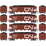 Athearn RTR 1577 HO Scale 40' 4-Bay Offset Hopper W/Load Canadian National CN 4-Pack #2