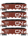 Athearn RTR 1577 HO Scale 40' 4-Bay Offset Hopper W/Load Canadian National CN 4-Pack #2