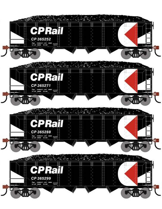 Athearn RTR 1579 HO Scale 40' 4-Bay Offset Hopper W/Load Canadian Pacific CP 4-Pack #1