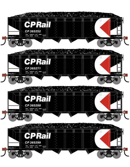 Athearn RTR 1579 HO Scale 40' 4-Bay Offset Hopper W/Load Canadian Pacific CP 4-Pack #1