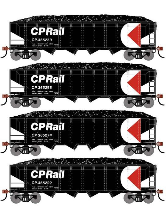 Athearn RTR 1580 HO Scale 40' 4-Bay Offset Hopper W/Load Canadian Pacific CP 4-Pack #2