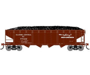 Athearn RTR 1581 HO Scale 40' 4-Bay Offset Hopper W/Load Illinois Central IC 75422