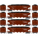 Athearn RTR 1582 HO Scale 40' 4-Bay Offset Hopper W/Load Illinois Central IC 4-Pack #1