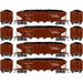 Athearn RTR 1583 HO Scale 40' 4-Bay Offset Hopper W/Load Illinois Central IC 4-Pack #2