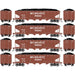 Athearn RTR 1585 HO Scale 40' 4-Bay Offset Hopper W/Load Milwaukee Road MILW 4-Pack #1