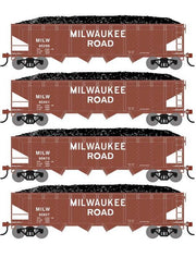 Athearn RTR 1586 HO Scale 40' 4-Bay Offset Hopper W/Load Milwaukee Road MILW 4-Pack #2