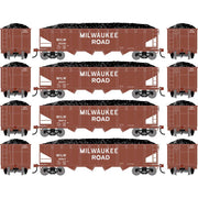 Athearn RTR 1586 HO Scale 40' 4-Bay Offset Hopper W/Load Milwaukee Road MILW 4-Pack #2