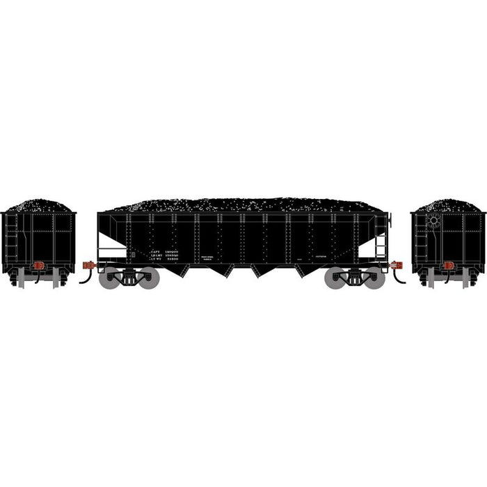Athearn RTR 1587 HO Scale 40' 4-Bay Offset Hopper W/Load Data Only Black