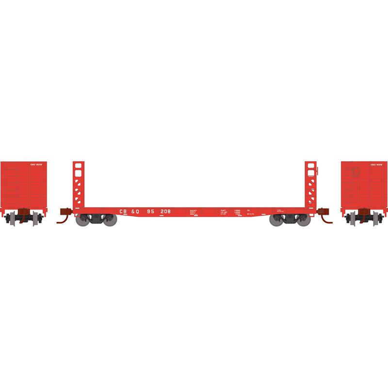 Athearn RTR 1592 N Scale 53' GSC Bulkhead Flatcar Burlington CB&Q 95208