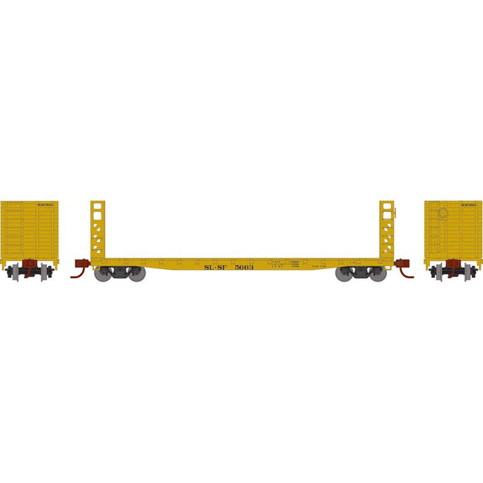 Athearn RTR 1596 N Scale 53' GSC Bulkhead Flatcar St. Louis–San Francisco SLSF 5663