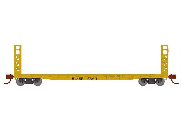 Athearn RTR 1596 N Scale 53' GSC Bulkhead Flatcar St. Louis–San Francisco SLSF 5663