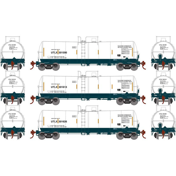 Athearn RTR 16401 HO Scale 16k Clay Slurry Tank Car Union UTLX 3 Pack