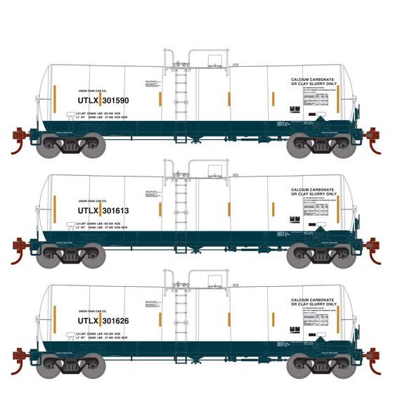 Athearn RTR 16401 HO Scale 16k Clay Slurry Tank Car Union UTLX 3 Pack