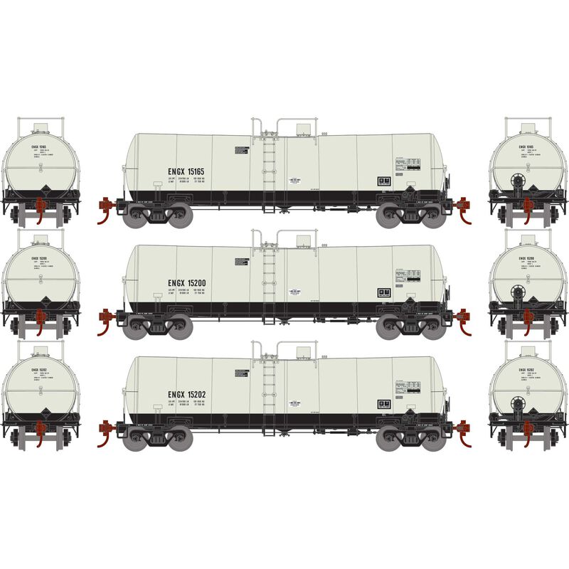 Athearn RTR 16404 HO Scale 16k Clay Slurry Tank Car Engelhard ENGX 3 Pack