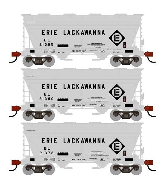 Athearn RTR 1682 HO Scale ACF 2970 Covered Hopper Erie Lackawanna EL Primed for Grime 3-Pack