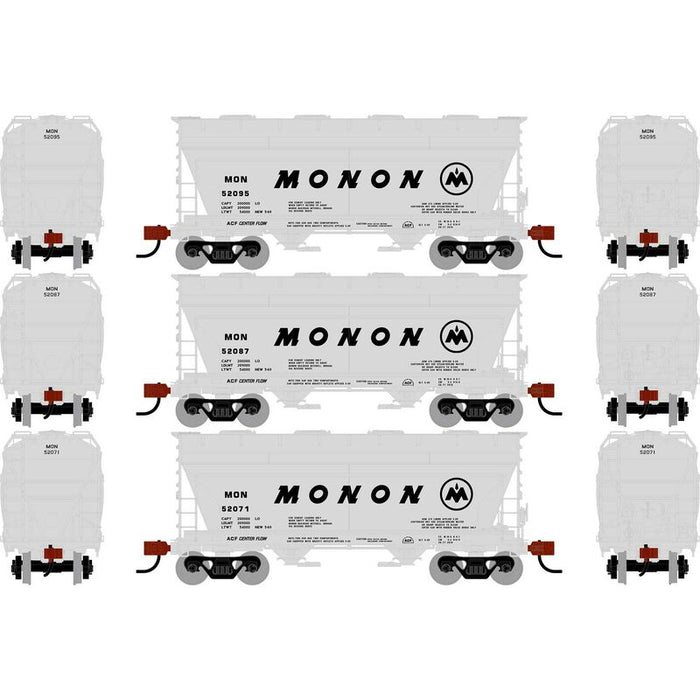 Athearn RTR 1688 HO Scale ACF 2970 Covered Hopper Monon 3-Pack