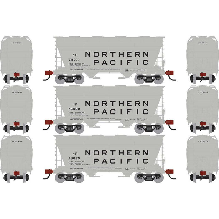 Athearn RTR 1691 HO Scale ACF 2970 Covered Hopper Northern Pacific NP 3-Pack