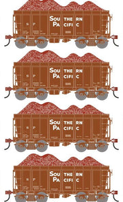 Athearn RTR 1696 HO Scale 26' Ore Car High Side w/Load Southern Pacific SP 4-Pack #1