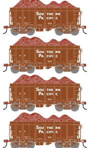 Athearn RTR 1697 HO Scale 26' Ore Car High Side w/Load Southern Pacific SP 4-Pack #2