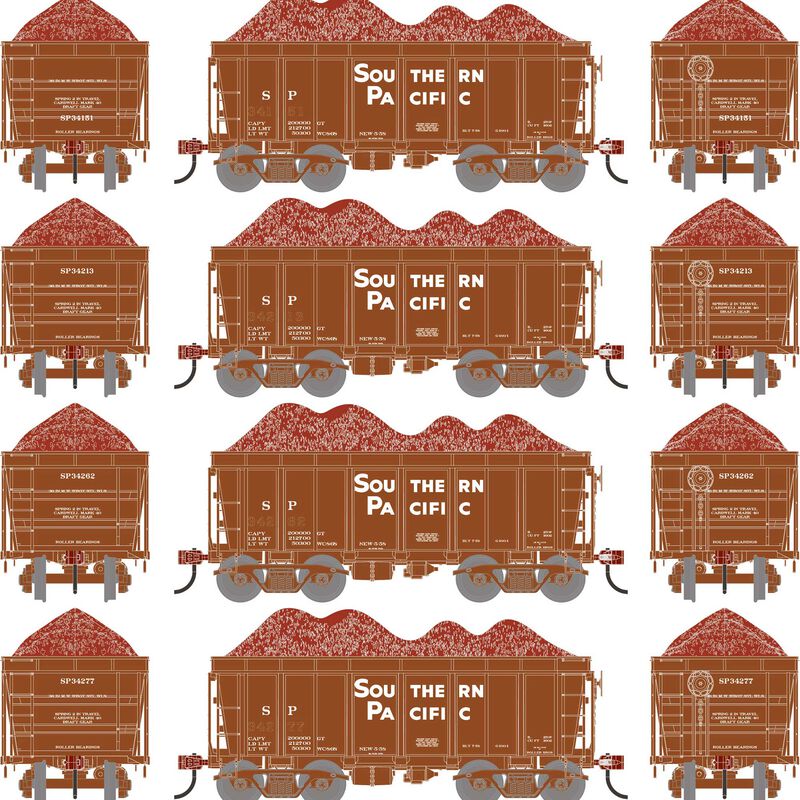 Athearn RTR 1697 HO Scale 26' Ore Car High Side w/Load Southern Pacific SP 4-Pack #2