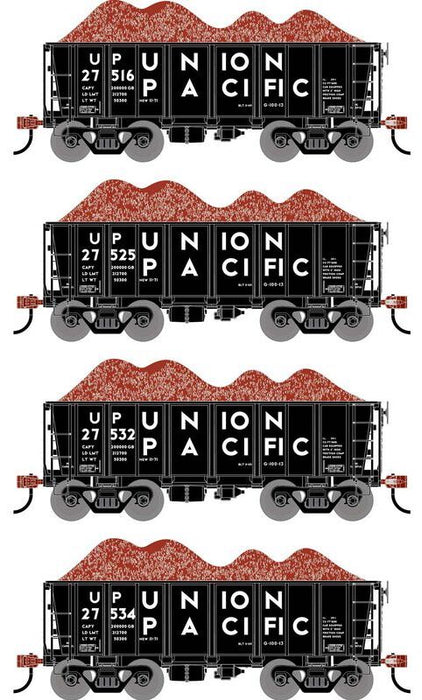 Athearn RTR 1699 HO Scale 26' Ore Car Low Side w/Load Union Pacific UP 4-Pack #1