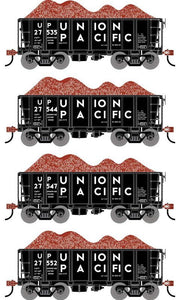 Athearn RTR 1700 HO Scale 26' Ore Car Low Side w/Load Union Pacific UP 4-Pack #2