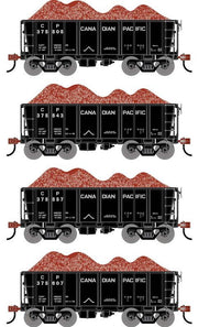 Athearn RTR 1702 HO Scale 26' Ore Car Low Side w/Load Canadian Pacific CP 4-Pack #1