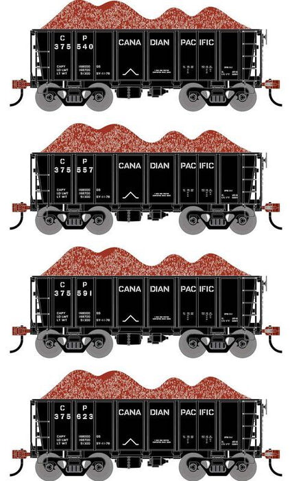 Athearn RTR 1703 HO Scale 26' Ore Car Low Side w/Load Canadian Pacific CP 4-Pack #2