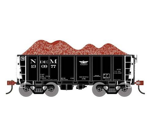 Athearn RTR 1707 HO Scale 26' Ore Car Low Side w/Load Nacionales de Mexico NdeM 130977