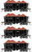 Athearn RTR 1709 HO Scale 26' Ore Car Low Side w/Load Nacionales de Mexico NdeM 4-Pack #2