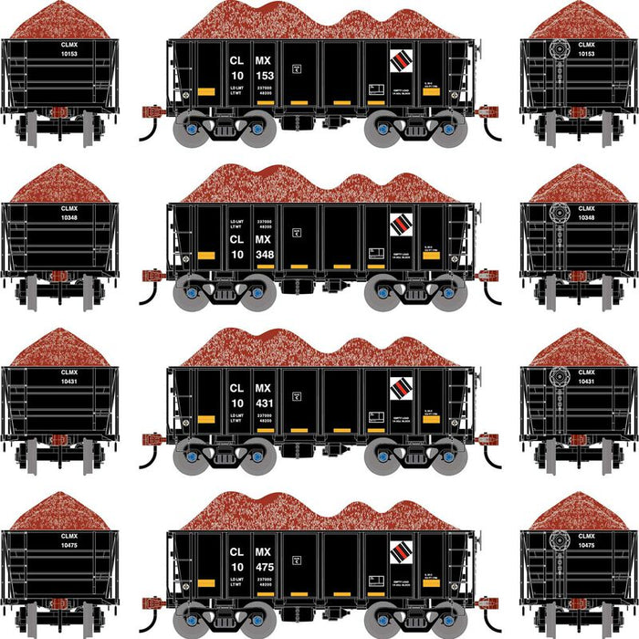 Athearn RTR 1711 HO Scale 26' Ore Car Low Side w/Load Cyprus Sierrita Corp CLMX 4-Pack #1