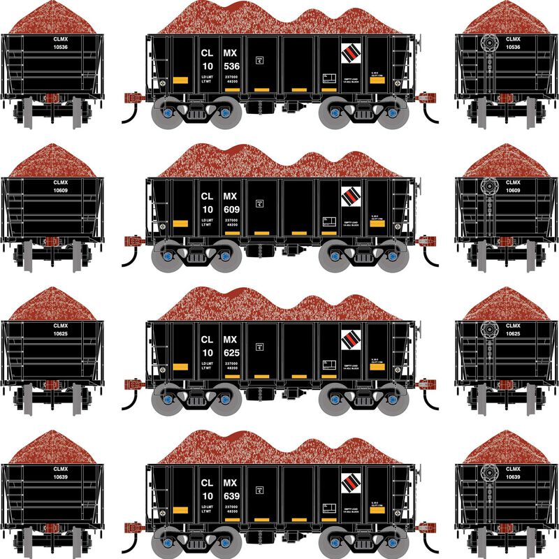 Athearn RTR 1712 HO Scale 26' Ore Car Low Side w/Load Cyprus Sierrita Corp CLMX 4-Pack #2
