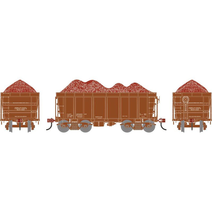 Athearn RTR 1716 HO Scale 26' Ore Car High Side w/Load Data Only Brown