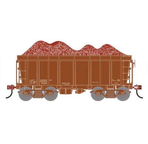 Athearn RTR 1716 HO Scale 26' Ore Car High Side w/Load Data Only Brown