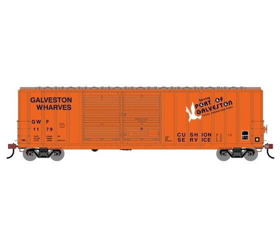Athearn RTR 1747 HO Scale 50' FMC 5347 DBL Door Boxcar Galveston Wharves GWF 1179