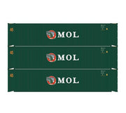Athearn RTR 1829 HO Scale 45' Container MOL MOEL 3-Pack