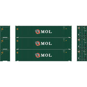 Athearn RTR 1829 HO Scale 45' Container MOL MOEL 3-Pack