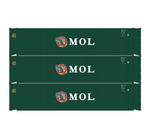 Athearn RTR 1829 HO Scale 45' Container MOL MOEL 3-Pack