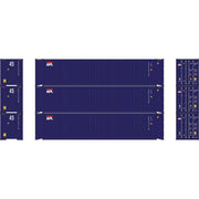 Athearn RTR 1830 HO Scale 45' Container APL APHU 3-Pack