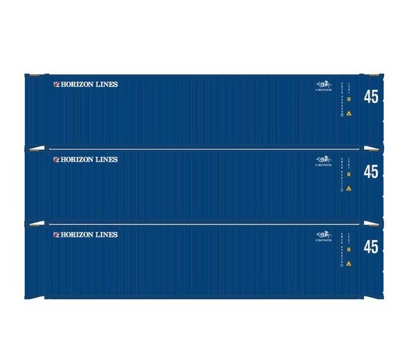Athearn RTR 1832 HO Scale 45' Container Horizon Lines / Cronos CRSU 3-Pack
