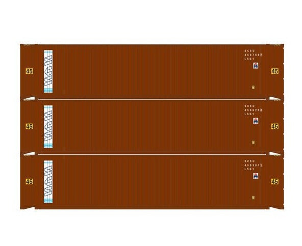 Athearn RTR 1834 HO Scale 45' Container Scandinavian Container Services SCSU 3-Pack