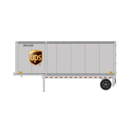 Athearn RTR 1835 HO Scale 28' Container and Chassis UPS #1