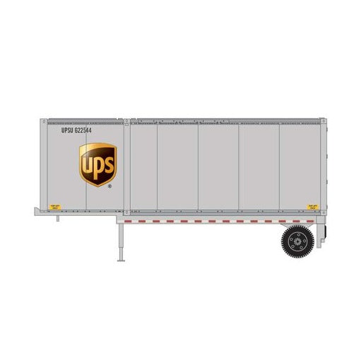 Athearn RTR 1837 HO Scale 28' Container and Chassis UPS #3