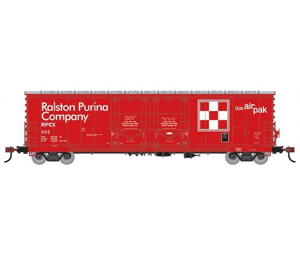 Athearn RTR 1844 HO Scale 50' Evans Double Door Boxcar Ralston Purina RPCX 202