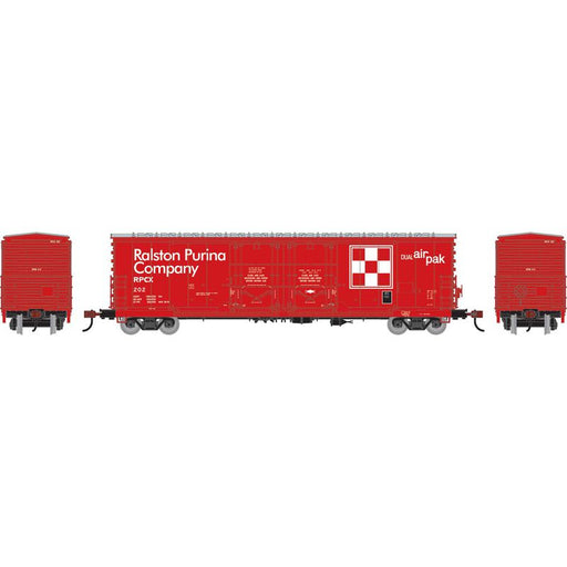 Athearn RTR 1844 HO Scale 50' Evans Double Door Boxcar Ralston Purina RPCX 202