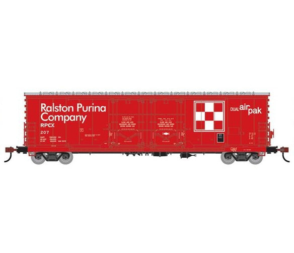 Athearn RTR 1846 HO Scale 50' Evans Double Door Boxcar Ralston Purina RPCX 207